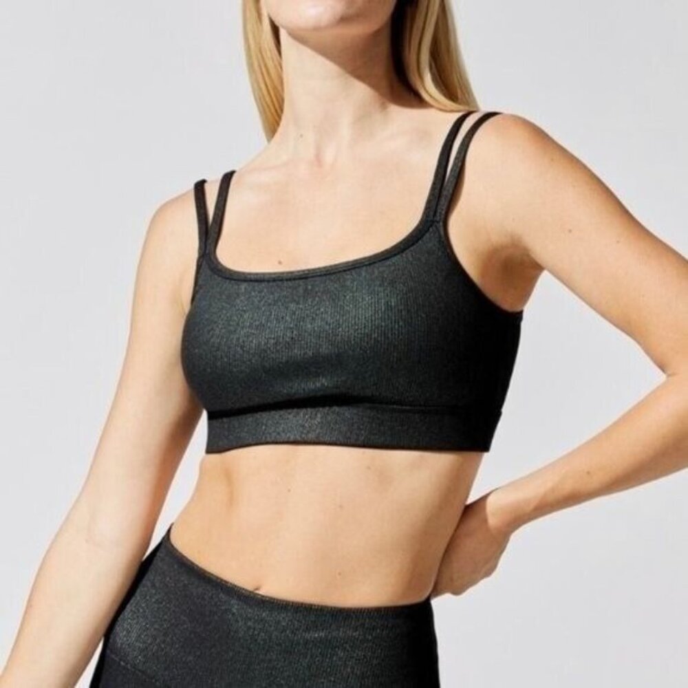 Carbon38 Iridescent Foil Double Strap Sports Bra Size XS